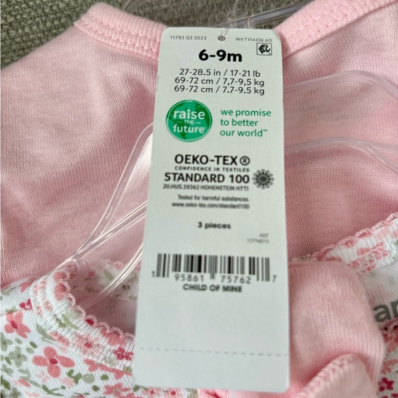 NWT Carter’s Child of Mine dress, cardigan, bow 6-9 mo. - Picture 3 of 4